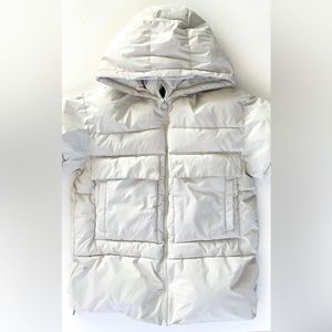 Zara TRF White Puffer Jacket Size Medium